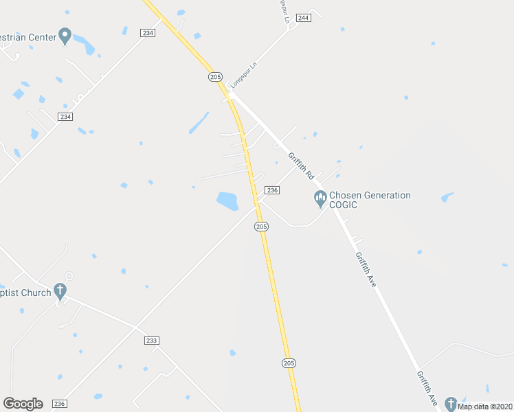 map of restaurants, bars, coffee shops, grocery stores, and more near 14863 Texas 205 in Terrell