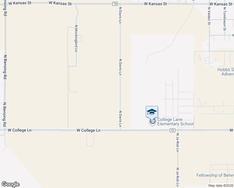 map of restaurants, bars, coffee shops, grocery stores, and more near 10411 North Davis Lane in Hobbs