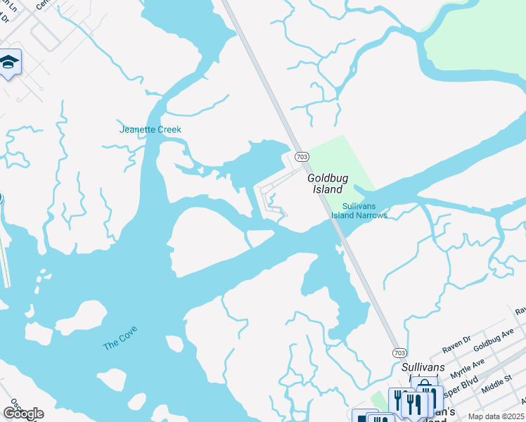 map of restaurants, bars, coffee shops, grocery stores, and more near 1654 Marsh Harbor Lane in Mount Pleasant