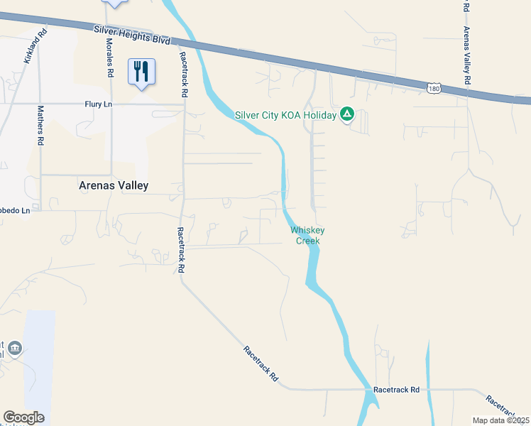 map of restaurants, bars, coffee shops, grocery stores, and more near 17 Camino Amarillo in Silver City