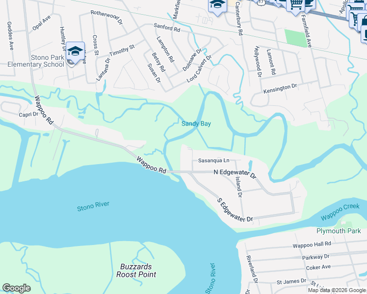 map of restaurants, bars, coffee shops, grocery stores, and more near 233 Norris Avenue in Charleston