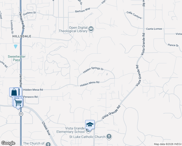 map of restaurants, bars, coffee shops, grocery stores, and more near 1875 Hidden Springs Drive in El Cajon