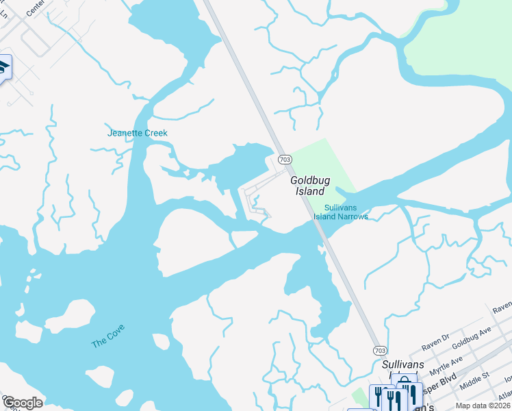 map of restaurants, bars, coffee shops, grocery stores, and more near 1654 Marsh Harbor Lane in Mount Pleasant