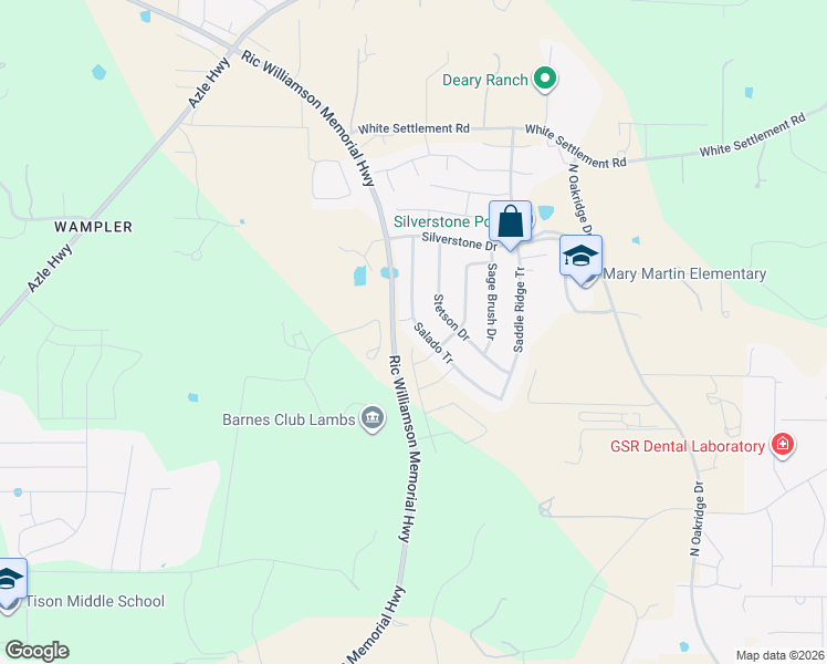 map of restaurants, bars, coffee shops, grocery stores, and more near 1556 Salado Tr in Weatherford