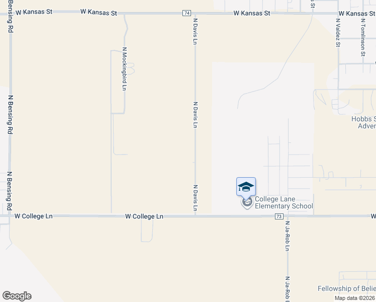 map of restaurants, bars, coffee shops, grocery stores, and more near 10411 North Davis Lane in Hobbs