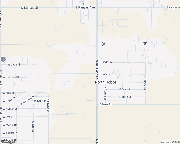 map of restaurants, bars, coffee shops, grocery stores, and more near 411-799 East Teague Drive in Hobbs