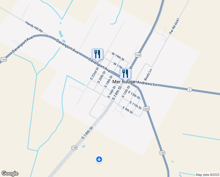 map of restaurants, bars, coffee shops, grocery stores, and more near 200-298 West 13th Street in Mer Rouge