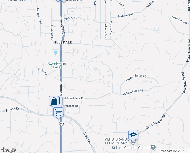 map of restaurants, bars, coffee shops, grocery stores, and more near 1567 Woody Hills Drive in El Cajon