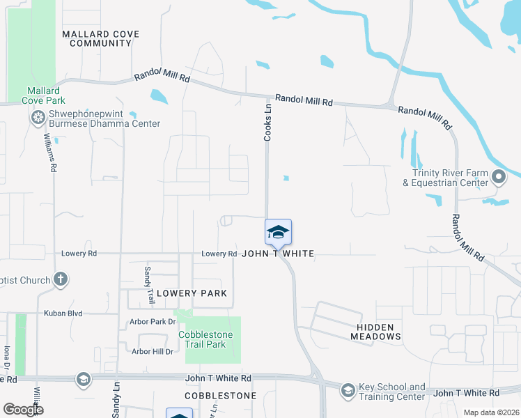 map of restaurants, bars, coffee shops, grocery stores, and more near 420 Cooks Lane in Fort Worth