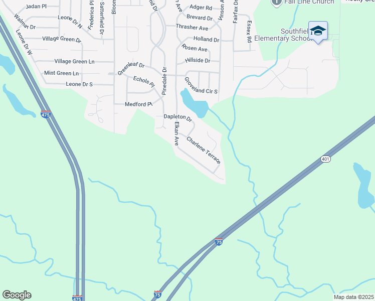 map of restaurants, bars, coffee shops, grocery stores, and more near 2462 Charlene Terrace in Macon
