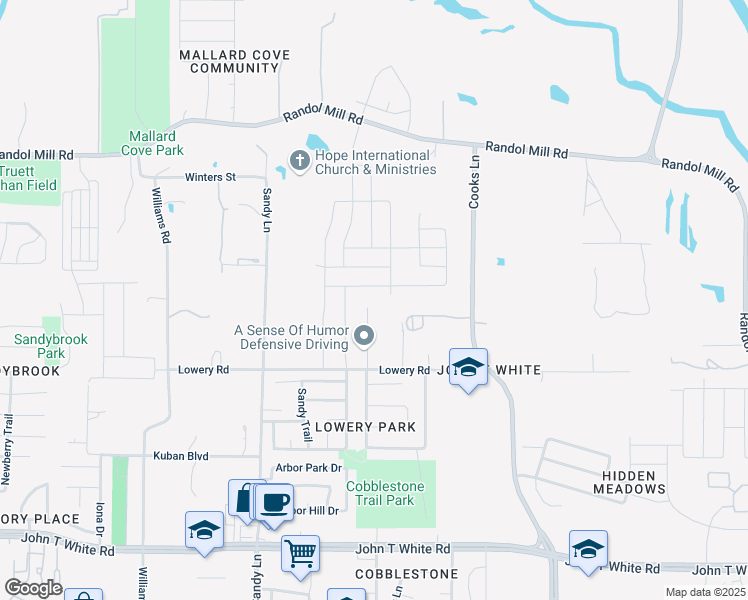map of restaurants, bars, coffee shops, grocery stores, and more near 401 Kelley Court in Fort Worth