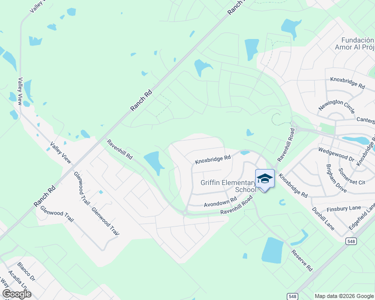 map of restaurants, bars, coffee shops, grocery stores, and more near 605 Claverton Lane in Forney