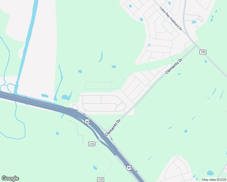 map of restaurants, bars, coffee shops, grocery stores, and more near Clements Drive in Forney