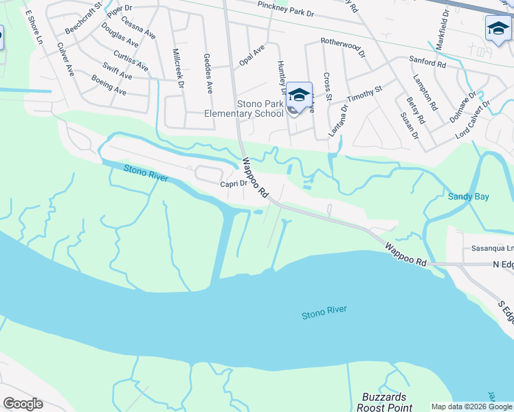 map of restaurants, bars, coffee shops, grocery stores, and more near 185 Wappoo Road in Charleston