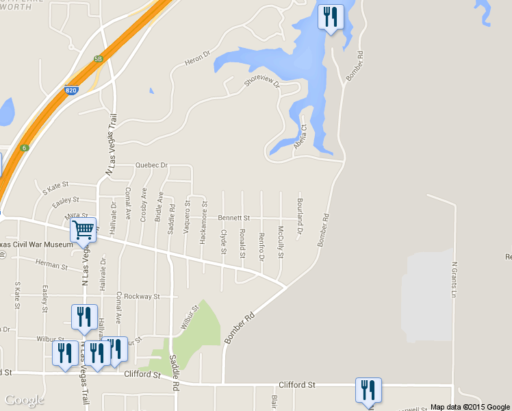 map of restaurants, bars, coffee shops, grocery stores, and more near 911 Renfro Dr in Fort Worth