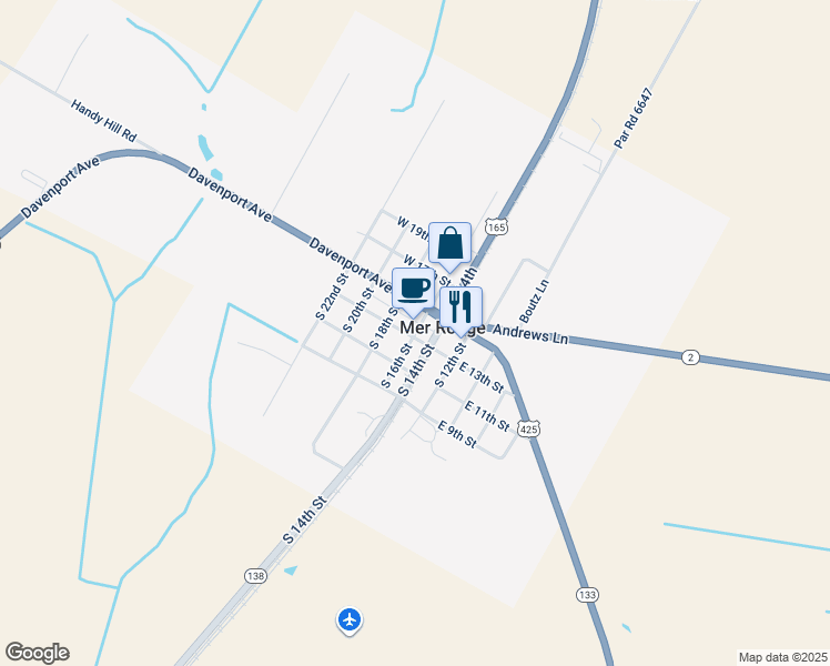 map of restaurants, bars, coffee shops, grocery stores, and more near 200 West 13th Street in Mer Rouge