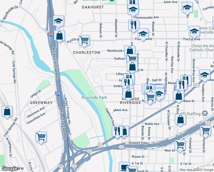 map of restaurants, bars, coffee shops, grocery stores, and more near 862 Scenic Hill Drive in Fort Worth