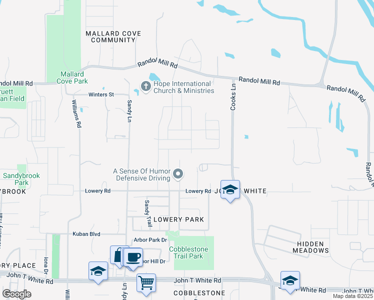 map of restaurants, bars, coffee shops, grocery stores, and more near 401 Kelley Court in Fort Worth