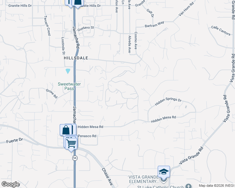 map of restaurants, bars, coffee shops, grocery stores, and more near 1567 Woody Hills Drive in El Cajon
