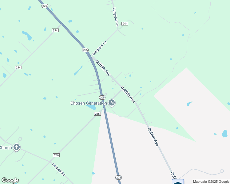 map of restaurants, bars, coffee shops, grocery stores, and more near 15494 County Road 236 in Terrell