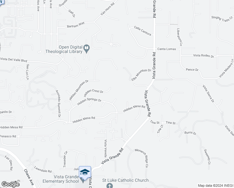 map of restaurants, bars, coffee shops, grocery stores, and more near 1302 Hidden Plateau Court in El Cajon