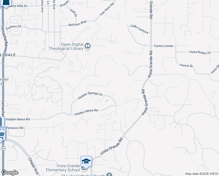 map of restaurants, bars, coffee shops, grocery stores, and more near 2023 Hidden Crest Drive in El Cajon