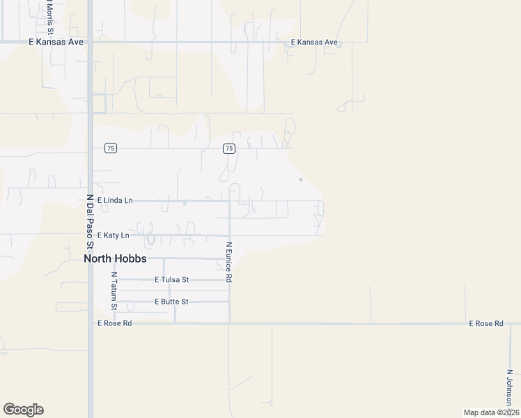 map of restaurants, bars, coffee shops, grocery stores, and more near 1521 East Linda Lane in Hobbs