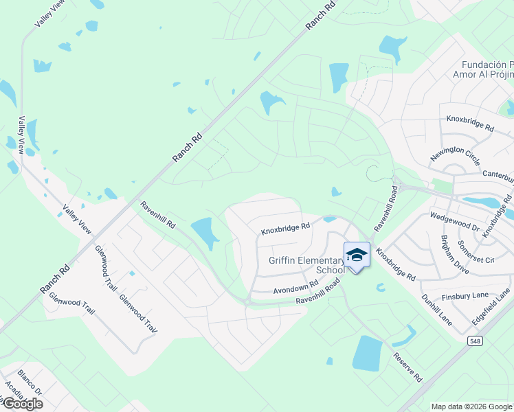 map of restaurants, bars, coffee shops, grocery stores, and more near 605 Claverton Lane in Forney