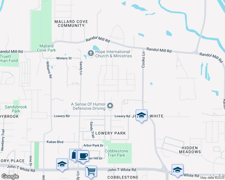 map of restaurants, bars, coffee shops, grocery stores, and more near 401 Kelley Court in Fort Worth