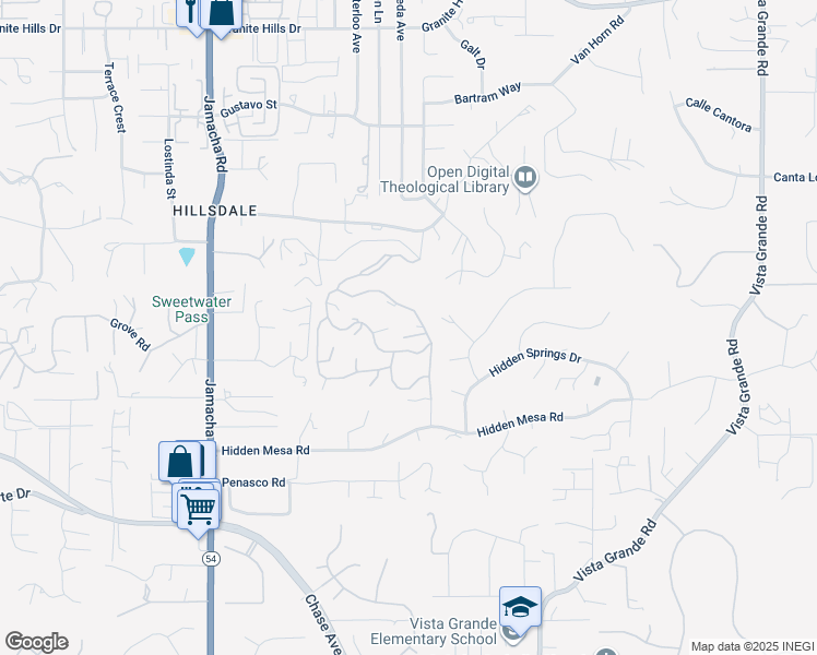 map of restaurants, bars, coffee shops, grocery stores, and more near 1239 Avocado Summit Drive in El Cajon