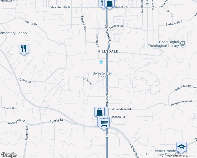 map of restaurants, bars, coffee shops, grocery stores, and more near 1918 Grove Road in El Cajon