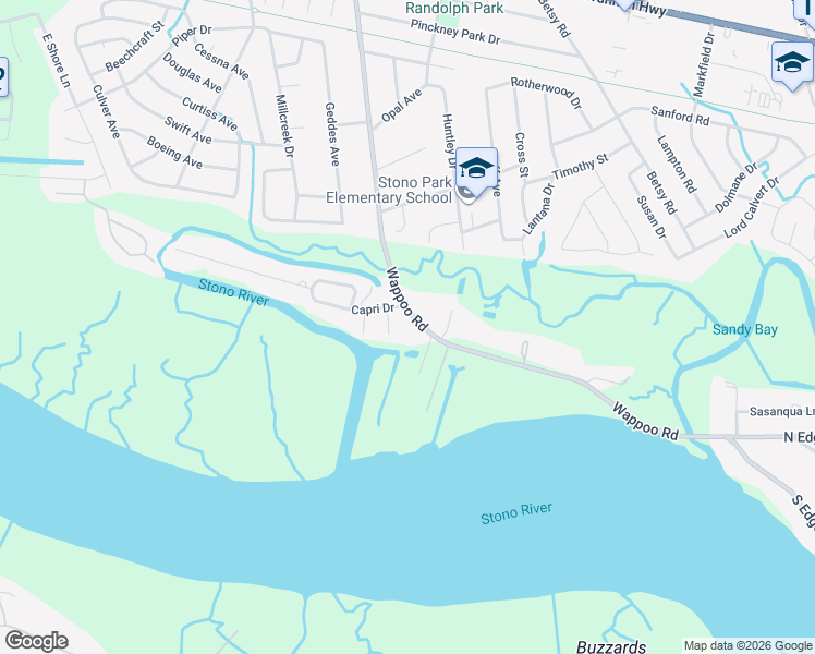 map of restaurants, bars, coffee shops, grocery stores, and more near 212 Shady Lane in Charleston