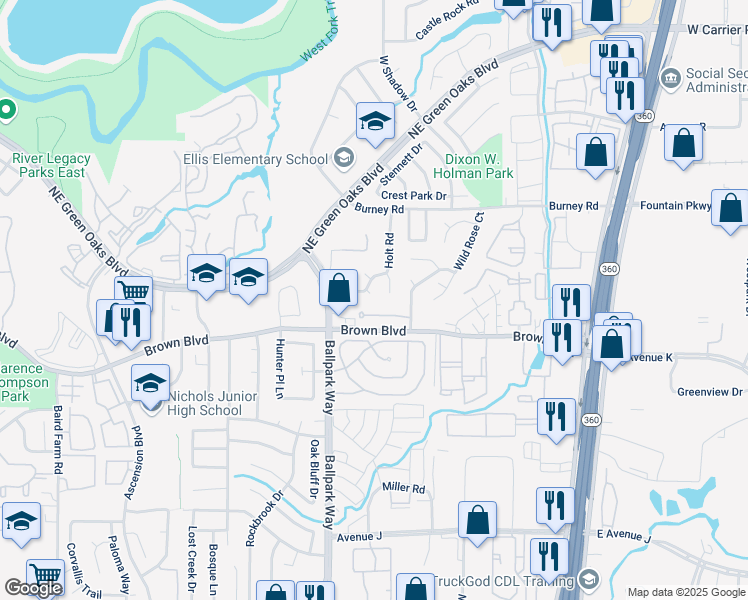 map of restaurants, bars, coffee shops, grocery stores, and more near 2116 Royal Dominion Court in Arlington