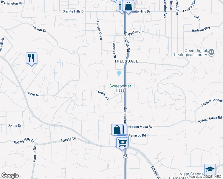 map of restaurants, bars, coffee shops, grocery stores, and more near 1904 Grove Road in El Cajon