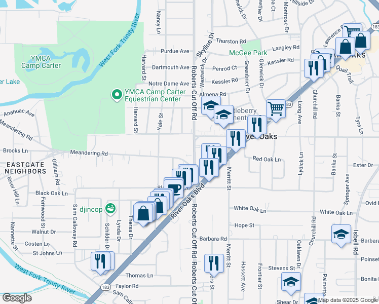 map of restaurants, bars, coffee shops, grocery stores, and more near in Westworth Village