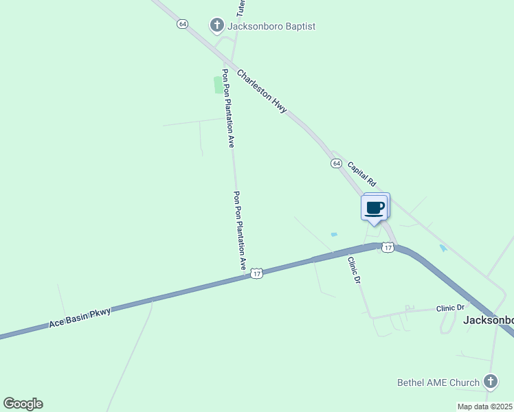 map of restaurants, bars, coffee shops, grocery stores, and more near 501 Pon Pon Plantation Avenue in Round O