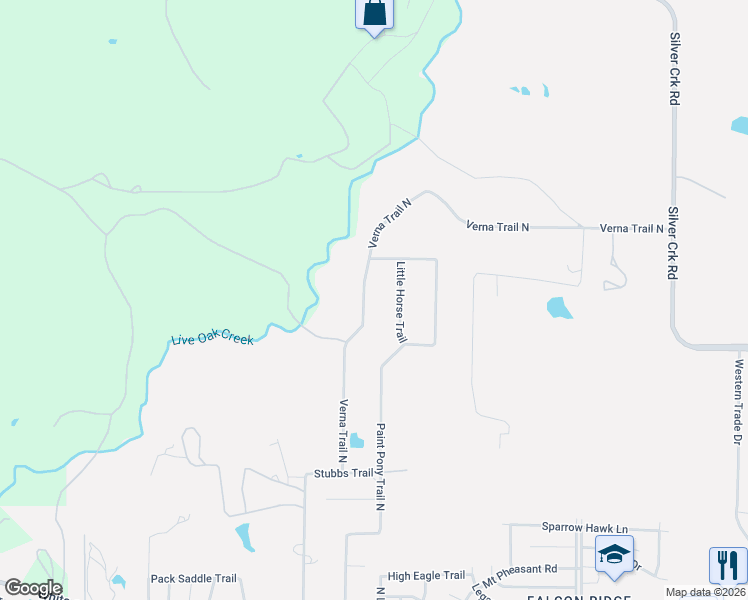 map of restaurants, bars, coffee shops, grocery stores, and more near 624 Verna Trail North in Fort Worth
