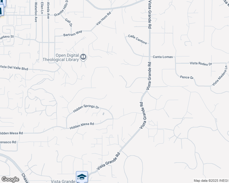 map of restaurants, bars, coffee shops, grocery stores, and more near 2057 Hidden Crest Drive in El Cajon