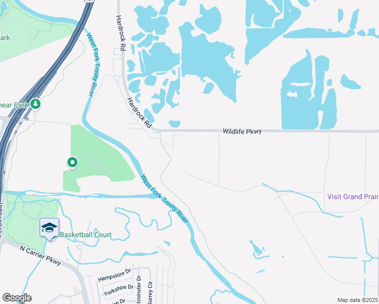 map of restaurants, bars, coffee shops, grocery stores, and more near 655 Wildlife Parkway in Grand Prairie