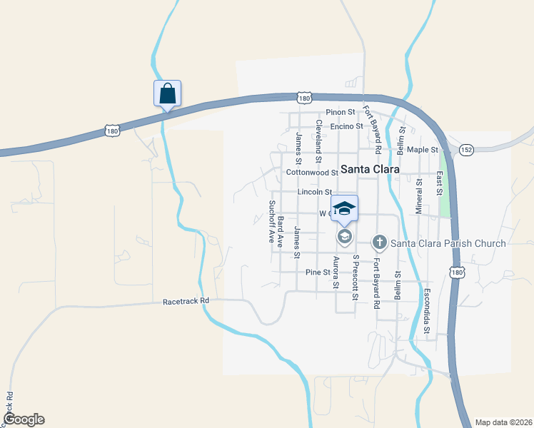 map of restaurants, bars, coffee shops, grocery stores, and more near 601 West Oak Street in Silver City
