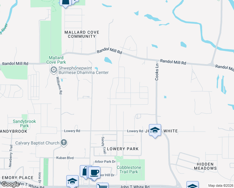map of restaurants, bars, coffee shops, grocery stores, and more near 7528 Pleasant Oaks Street in Fort Worth