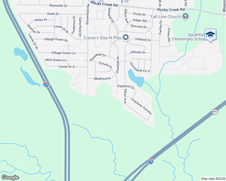 map of restaurants, bars, coffee shops, grocery stores, and more near 4685 Pinedale Drive in Macon