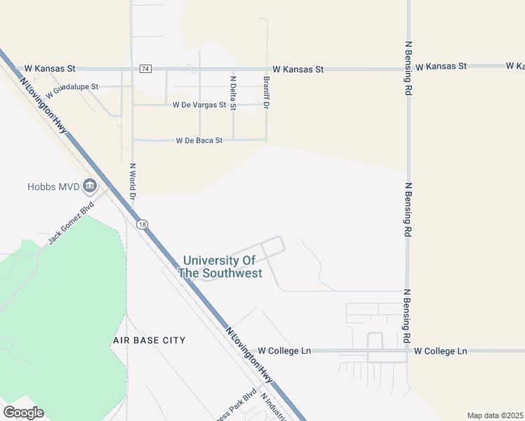 map of restaurants, bars, coffee shops, grocery stores, and more near 6610 North Lovington Highway in Hobbs