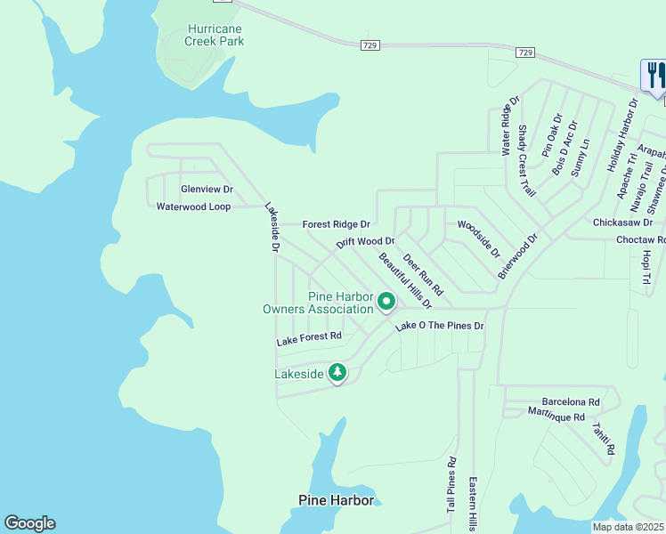 map of restaurants, bars, coffee shops, grocery stores, and more near 285 Post Oak Drive in Jefferson