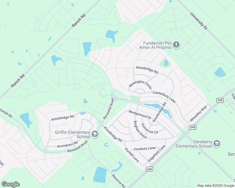 map of restaurants, bars, coffee shops, grocery stores, and more near Ravenhill Road in Forney