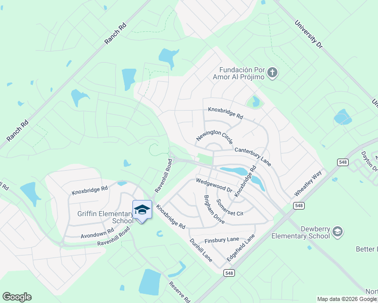 map of restaurants, bars, coffee shops, grocery stores, and more near 1037 Canterbury Lane in Forney