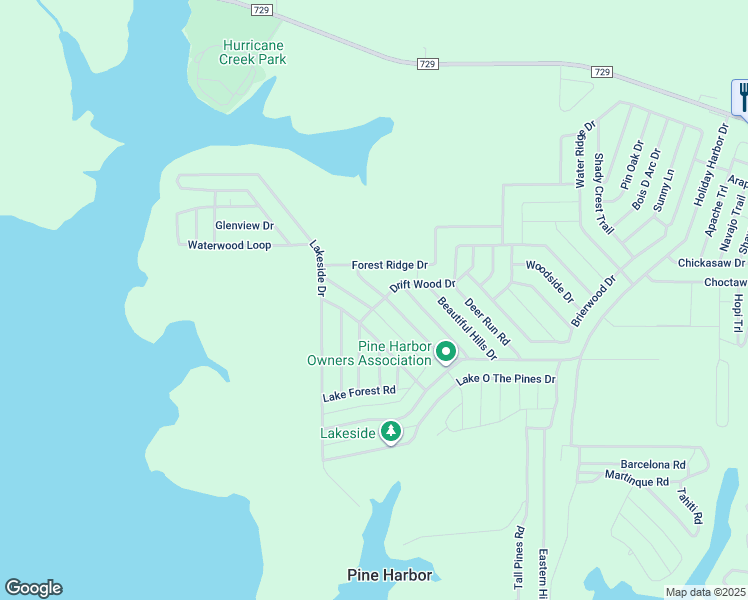 map of restaurants, bars, coffee shops, grocery stores, and more near 285 Post Oak Drive in Jefferson