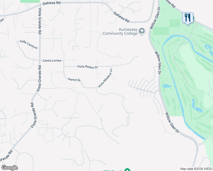 map of restaurants, bars, coffee shops, grocery stores, and more near 1077 Vista Madera Lane in El Cajon
