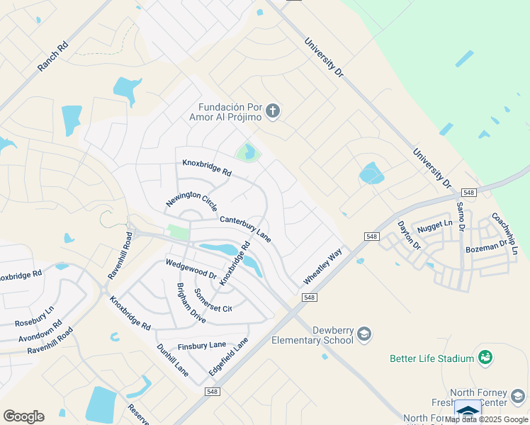 map of restaurants, bars, coffee shops, grocery stores, and more near 1503 Barley Court in Forney