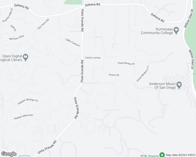 map of restaurants, bars, coffee shops, grocery stores, and more near 1033 Vista Sierra Drive in El Cajon